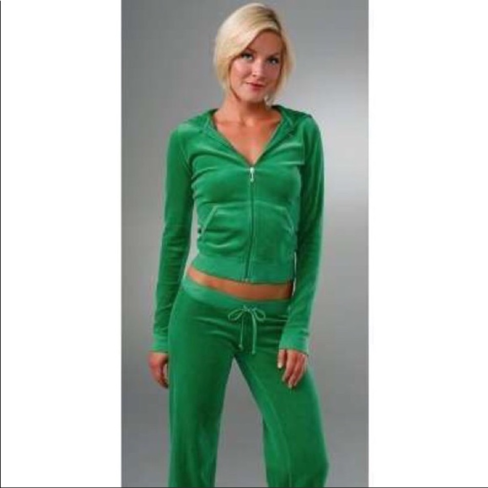 JUICY COUTURE sz L Retro Kelly green tracksuit - Picture 2 of 7